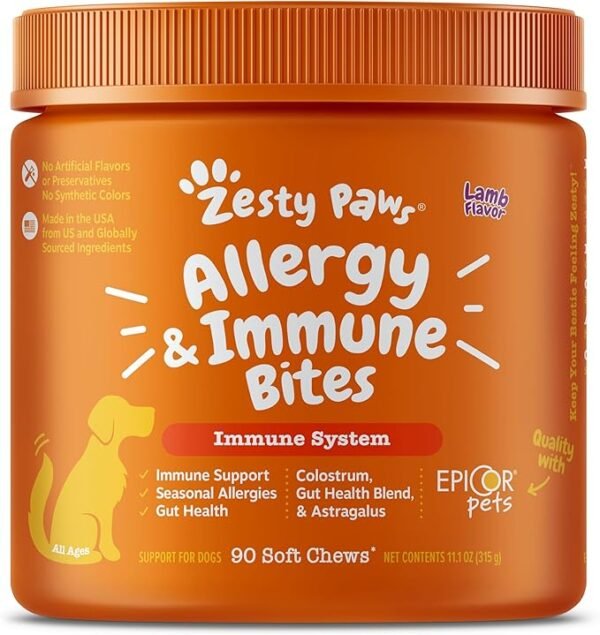 Zesty Paws Dog Allergy Relief- Dog Itching Skin Relief- Dog Probiotics